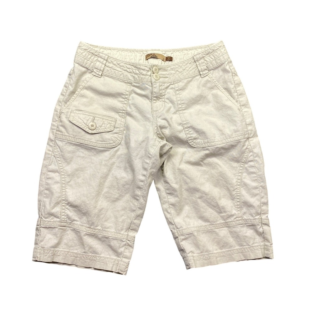 prAna Women's Kelly Knicker Beige Cargo Hiking Shorts Size 4 W4KELK113 Utility